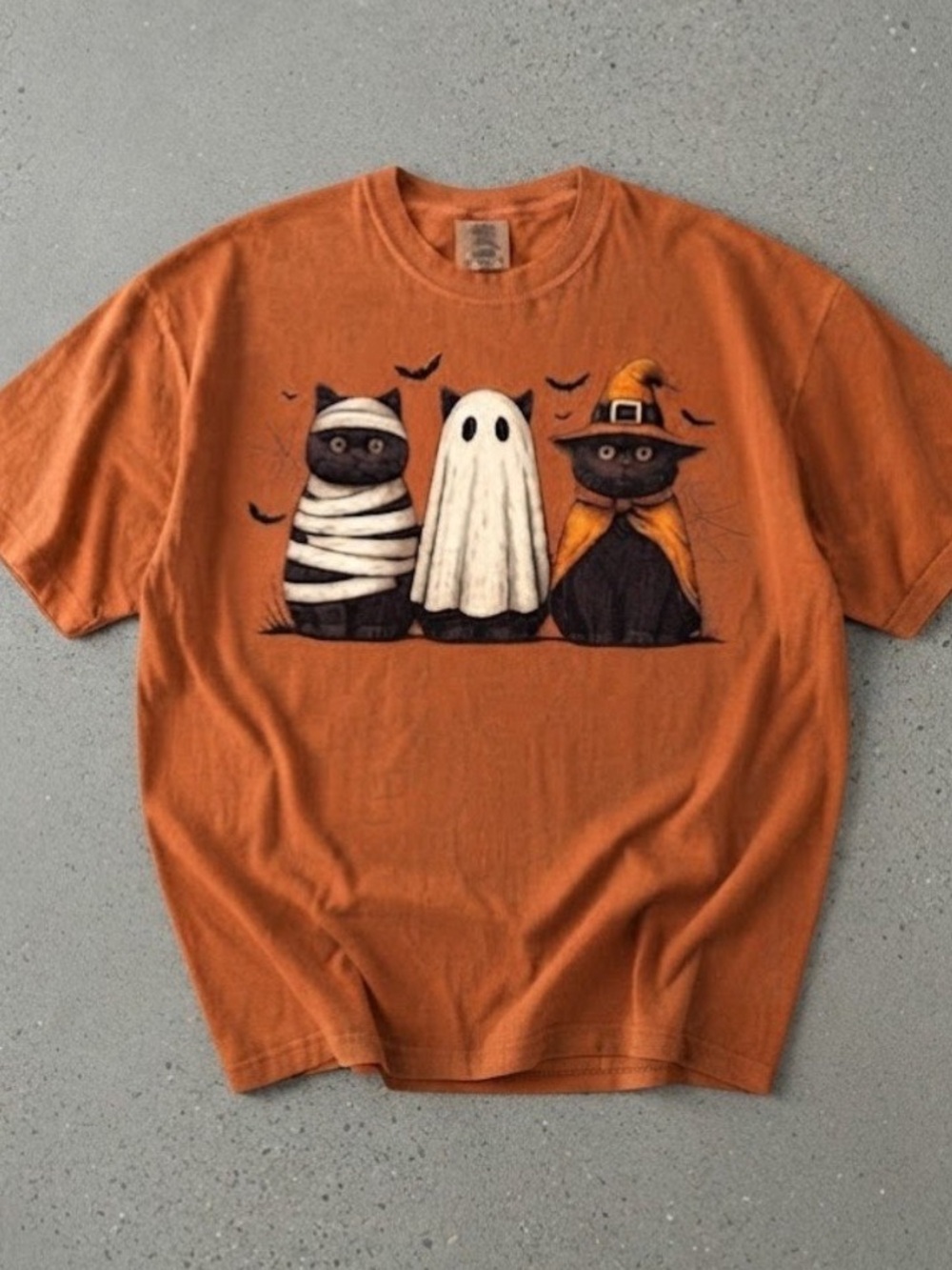 Halloween Black Cats Mummy Ghost Witch Comfort Color T-Shirt